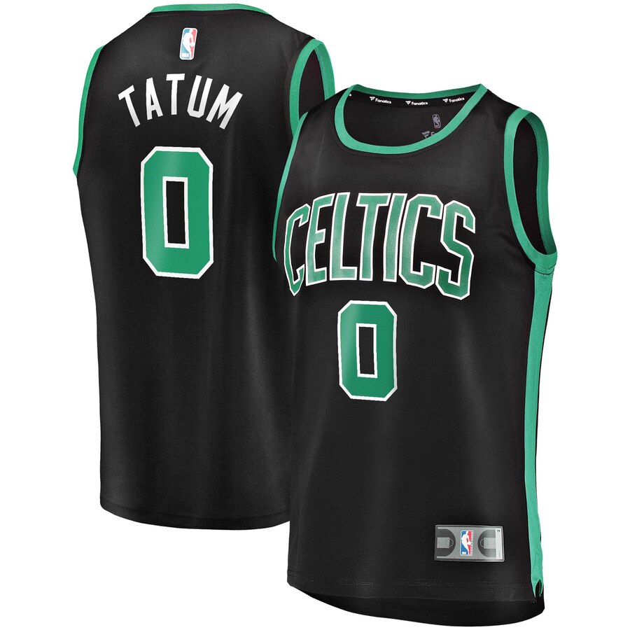 Youth Boston Celtics Jayson Tatum #0 Fast Break Fanatics Branded Statement Edition Replica Player Black Jersey 2401EXSH